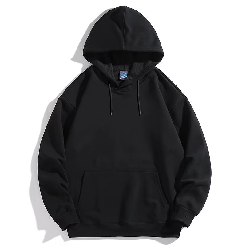 Men's Oversized Plus Size Hoodie - Custom Streetwear with Anime Logo, Heavyweight Cotton Printed Sweatshirt