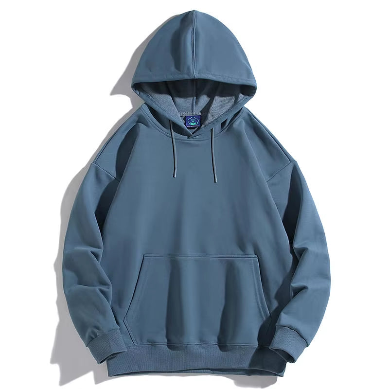 Men's Oversized Plus Size Hoodie - Custom Streetwear with Anime Logo, Heavyweight Cotton Printed Sweatshirt