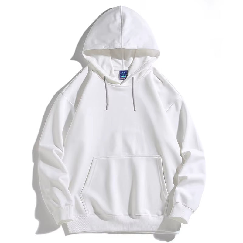 Men's Oversized Plus Size Hoodie - Custom Streetwear with Anime Logo, Heavyweight Cotton Printed Sweatshirt