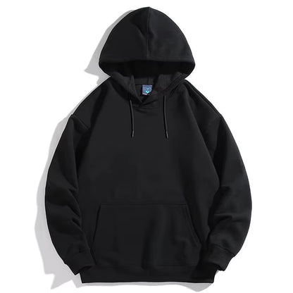 Men's Oversized Plus Size Hoodie - Custom Streetwear with Anime Logo, Heavyweight Cotton Printed Sweatshirt