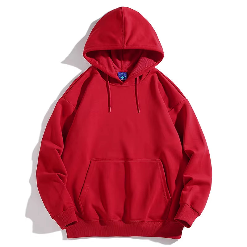 Men's Oversized Plus Size Hoodie - Custom Streetwear with Anime Logo, Heavyweight Cotton Printed Sweatshirt