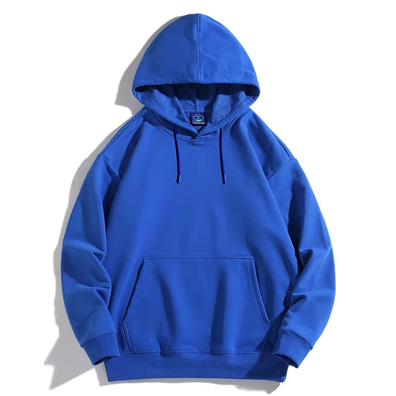 Men's Oversized Plus Size Hoodie - Custom Streetwear with Anime Logo, Heavyweight Cotton Printed Sweatshirt