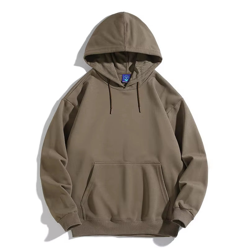 Men's Oversized Plus Size Hoodie - Custom Streetwear with Anime Logo, Heavyweight Cotton Printed Sweatshirt