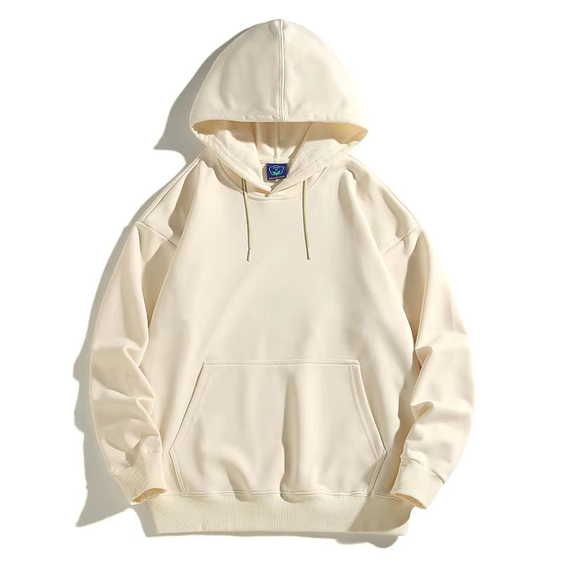 Men's Oversized Plus Size Hoodie - Custom Streetwear with Anime Logo, Heavyweight Cotton Printed Sweatshirt