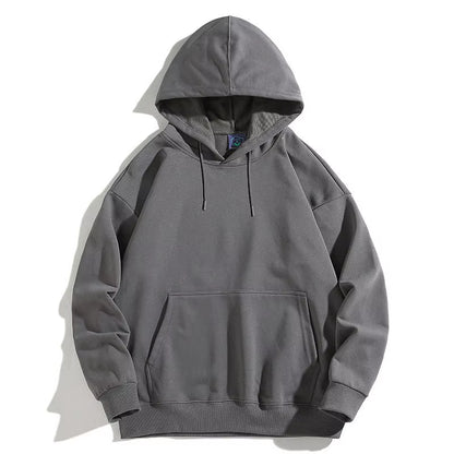Men's Oversized Plus Size Hoodie - Custom Streetwear with Anime Logo, Heavyweight Cotton Printed Sweatshirt