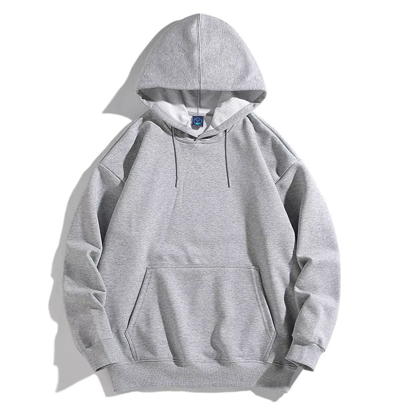Men's Oversized Plus Size Hoodie - Custom Streetwear with Anime Logo, Heavyweight Cotton Printed Sweatshirt