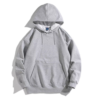 Men's Oversized Plus Size Hoodie - Custom Streetwear with Anime Logo, Heavyweight Cotton Printed Sweatshirt