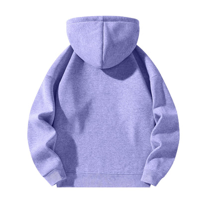 Men'S Quarter Zip Hoodies Zip up Solid Color Hoodie Long Sleeve Drop Shoulder Sweatshirt Casual Pullover Light Purple 3XL