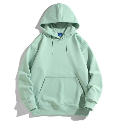Men's Oversized Plus Size Hoodie - Custom Streetwear with Anime Logo, Heavyweight Cotton Printed Sweatshirt