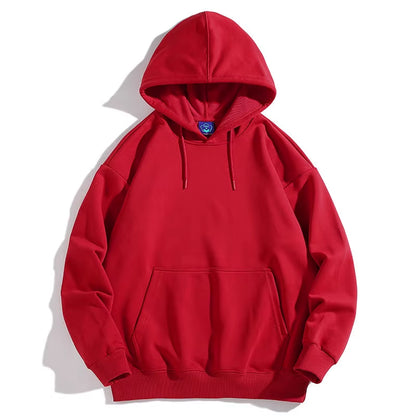 Men's Oversized Plus Size Hoodie - Custom Streetwear with Anime Logo, Heavyweight Cotton Printed Sweatshirt